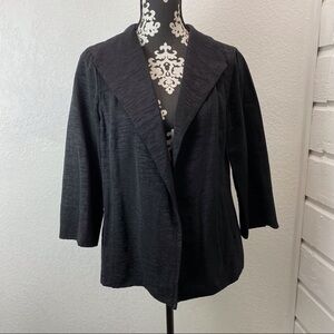 EILEEN FISHER Italian Fabric Ribbed Open Front Cropped Jacket